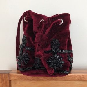 Steve Madden bucket bag with black beading